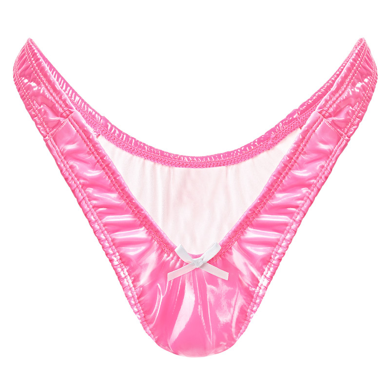 Little Secret Faux Leather Thong Tucking Gaff Panties