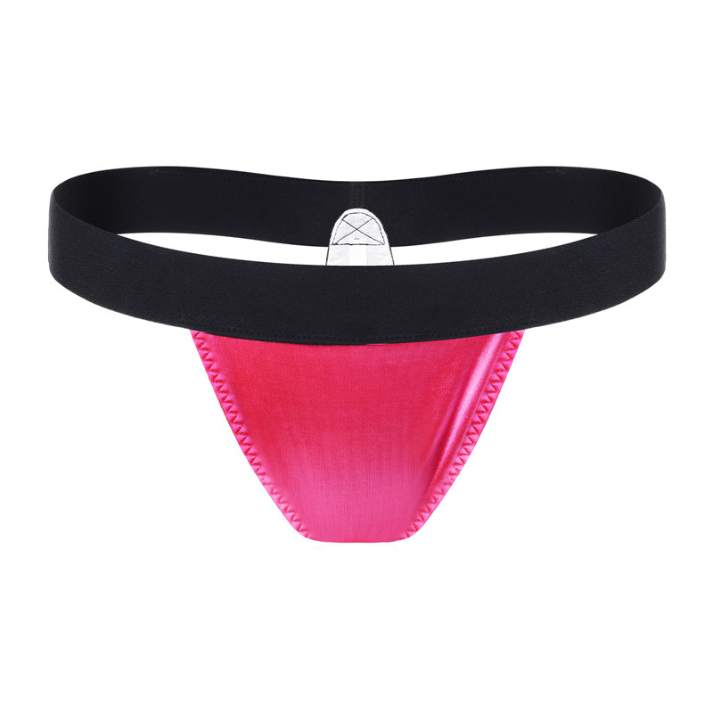 Wider Straps Thong Tucking Gaff Panties Hot Pink