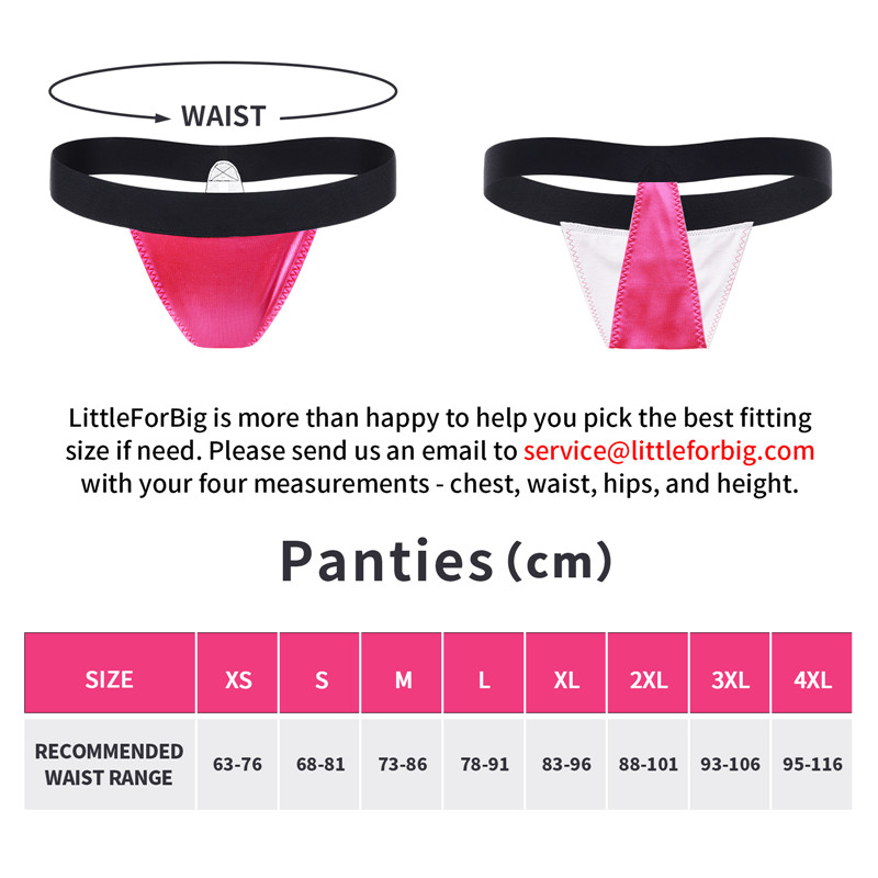 Wider Straps Thong Tucking Gaff Panties Hot Pink