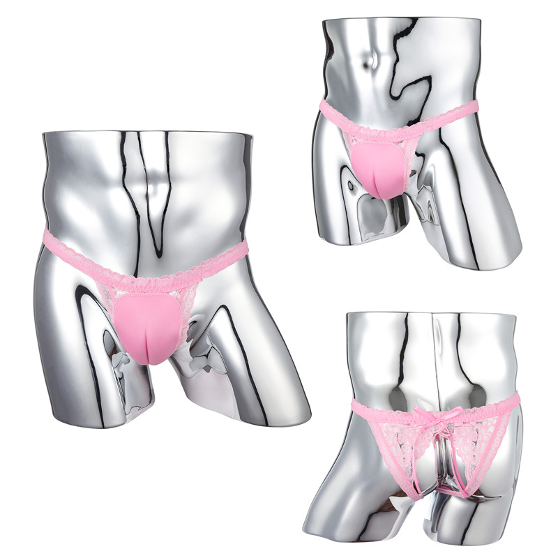 Camel Toe Hiding Tucking Gaff Thong Panties Pink