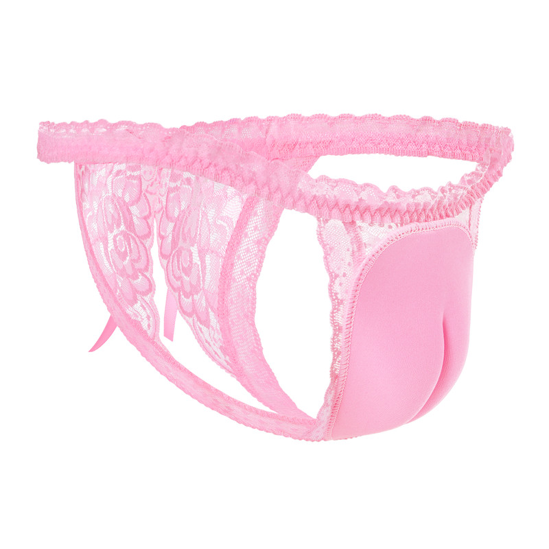 Camel Toe Hiding Tucking Gaff Thong Panties Pink