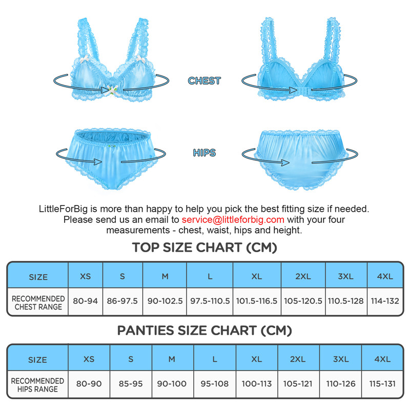 SissyUniversity Lacy Frill Bralette Set Blue
