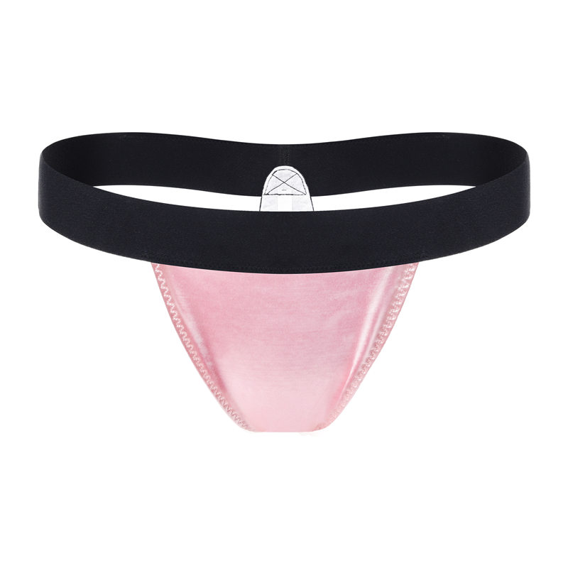 Wider Straps Thong Tucking Gaff Panties Pink