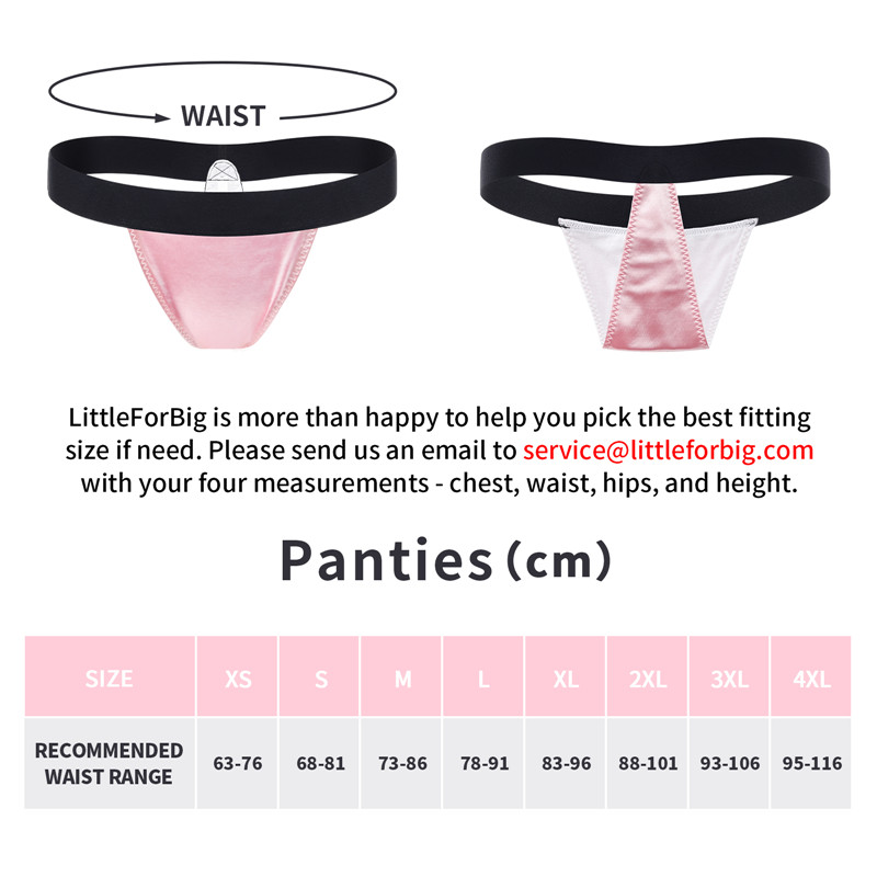 Wider Straps Thong Tucking Gaff Panties Pink