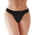 Thick Band Tucking Gaff Thong Panties Black