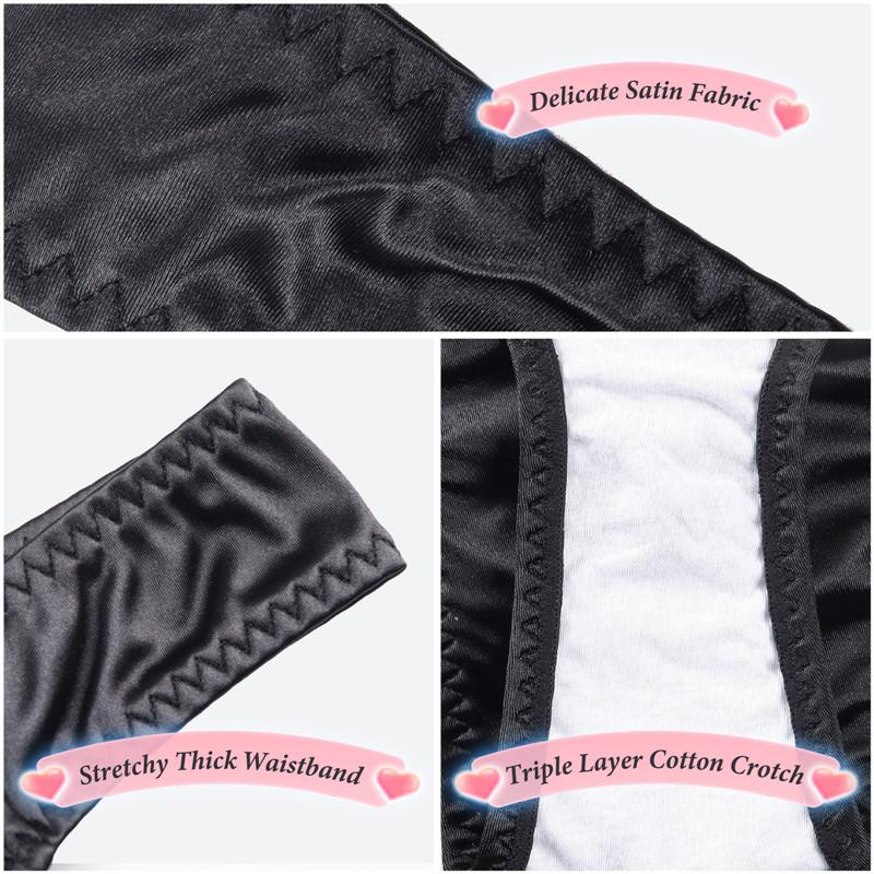 Thick Band Tucking Gaff Thong Panties Black