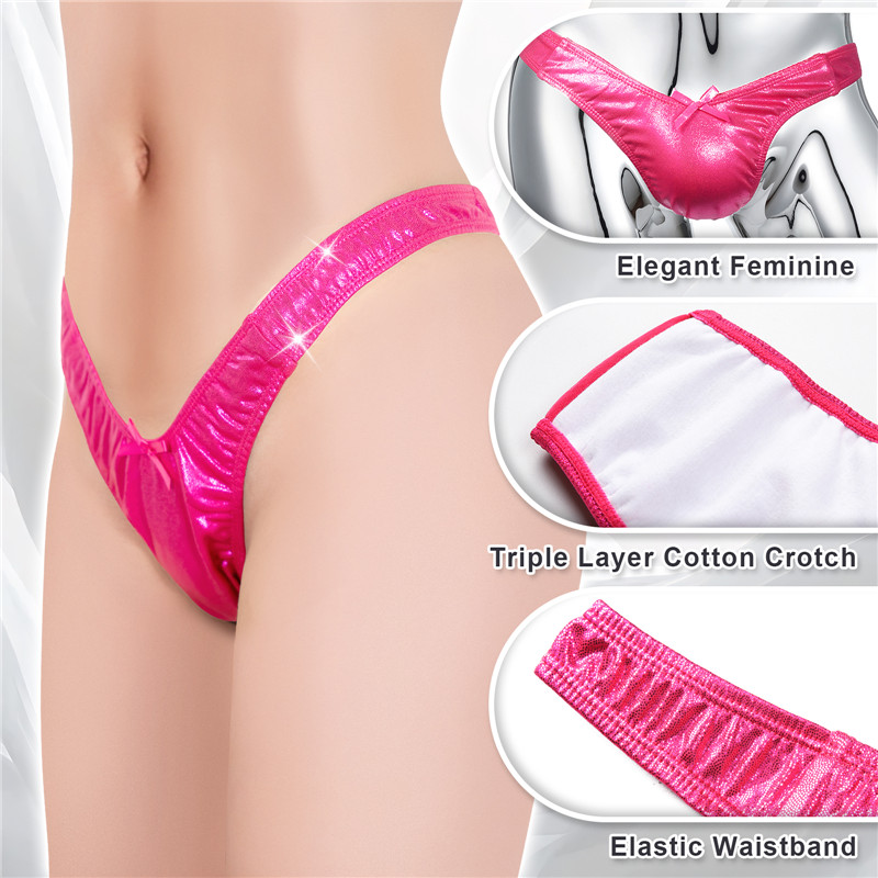 Little Secret Sparkle Metallic Tucking Gaff Panties Hot Pink