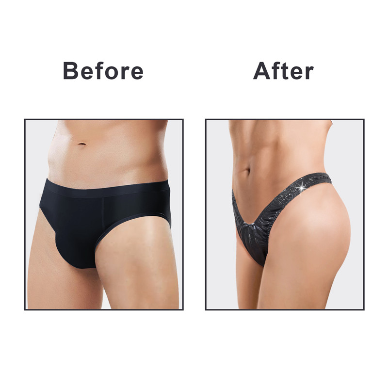 Little Secret Sparkle Metallic Tucking Gaff Panties Black