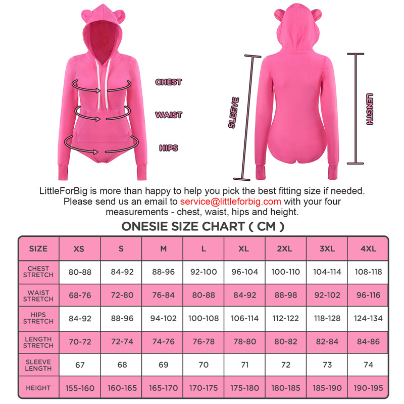 Cozy Bear Hoodie Sweatshirt Onesie Hot Pink