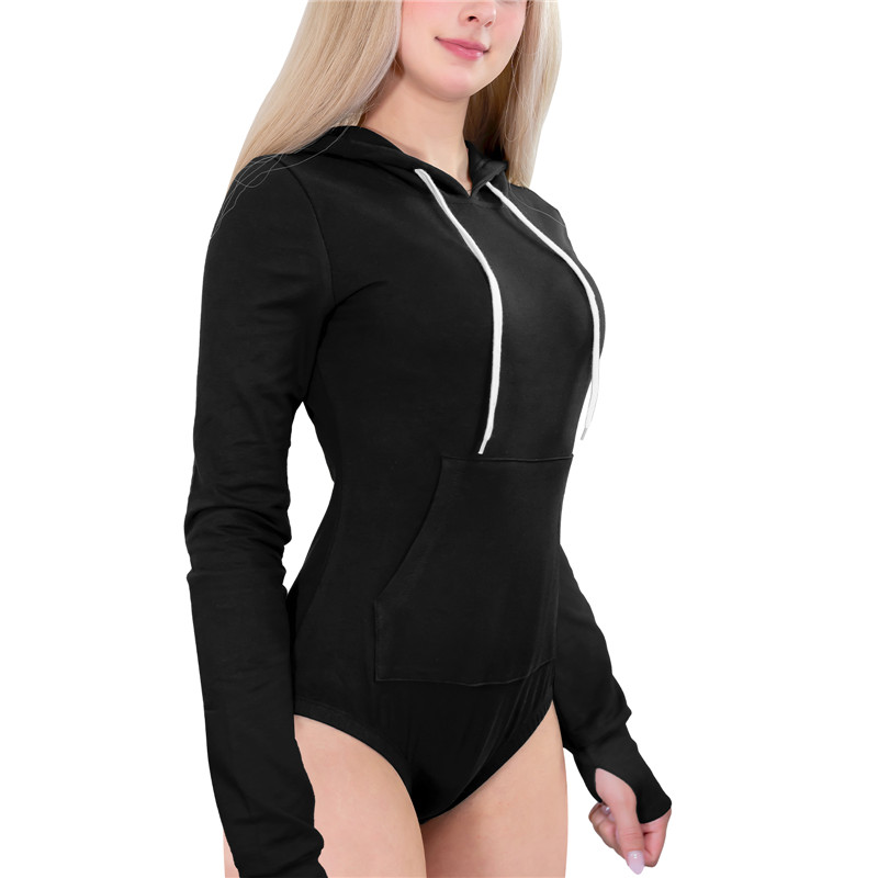 Cozy Bear Hoodie Sweatshirt Onesie Black