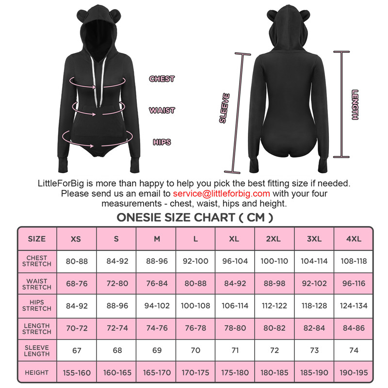 Cozy Bear Hoodie Sweatshirt Onesie Black