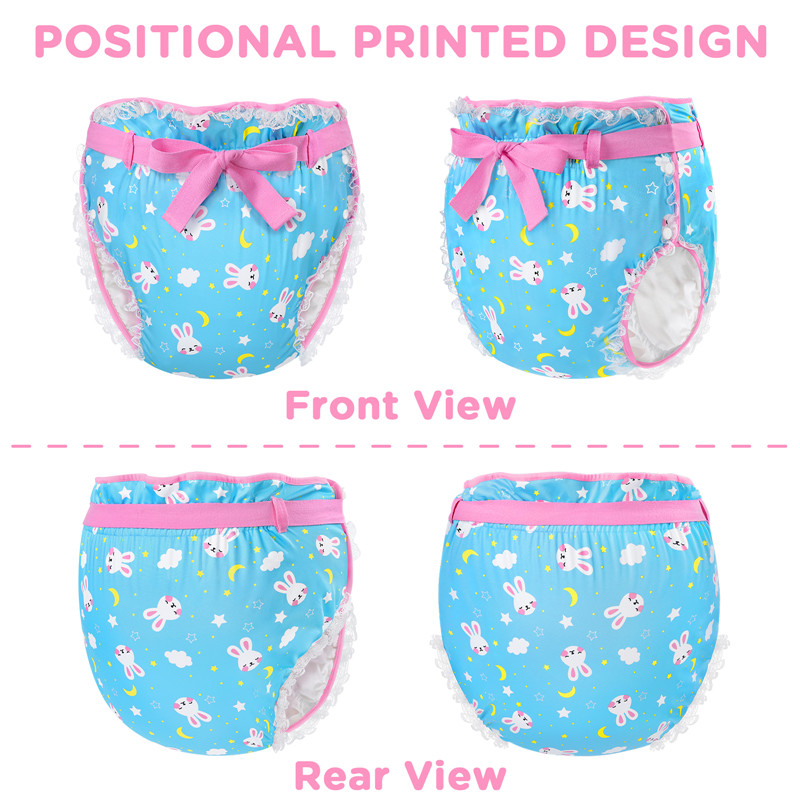 Snuggle Bunny Pattern Silky Ribbon Omutsu Japanese Diaper Cover