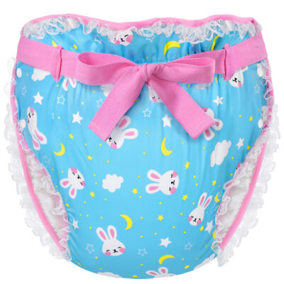 Snuggle Bunny Pattern Silky Ribbon Omutsu Japanese Diaper Cover