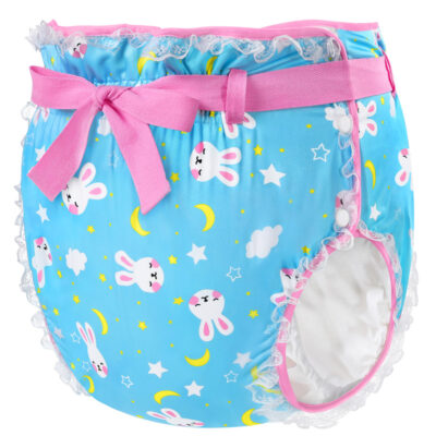 Snuggle Bunny Pattern Silky Ribbon Omutsu Japanese Diaper Cover