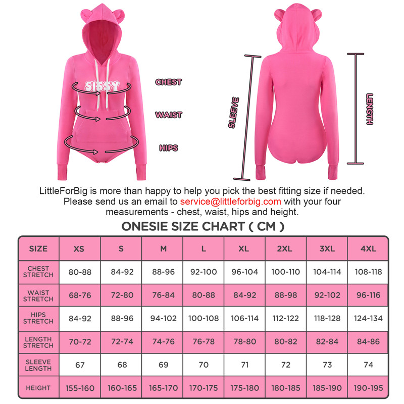 Cozy SissyUniversity Bear Hoodie Sweatshirt Onesie Hot Pink