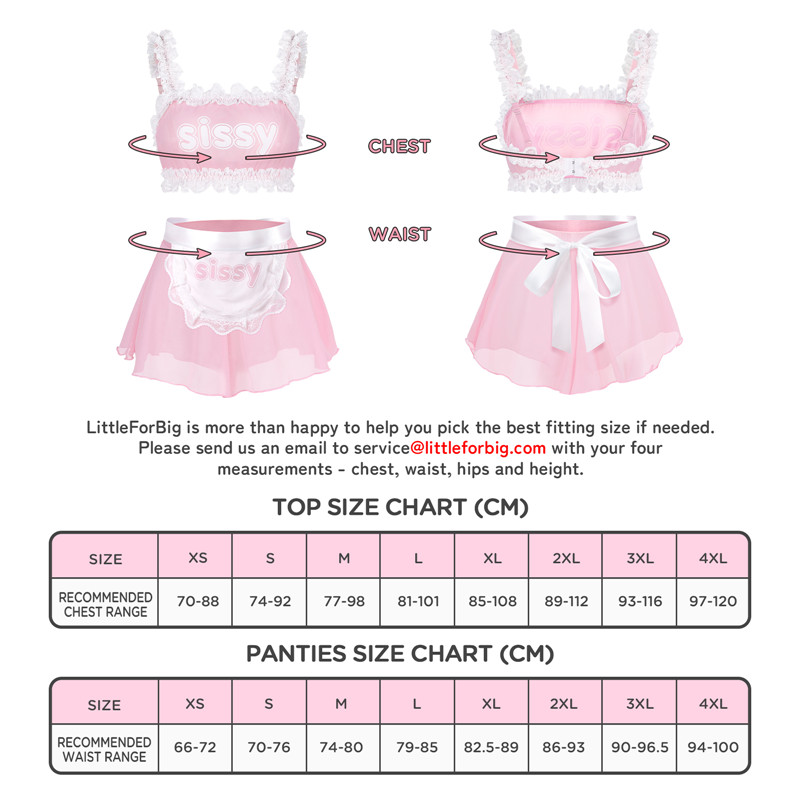 SissyUniversity Maid See-through Bralette Skirted Panties Set Pink