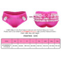 Pretty Satin Ruffled Lace Bow Panties Hot Pink