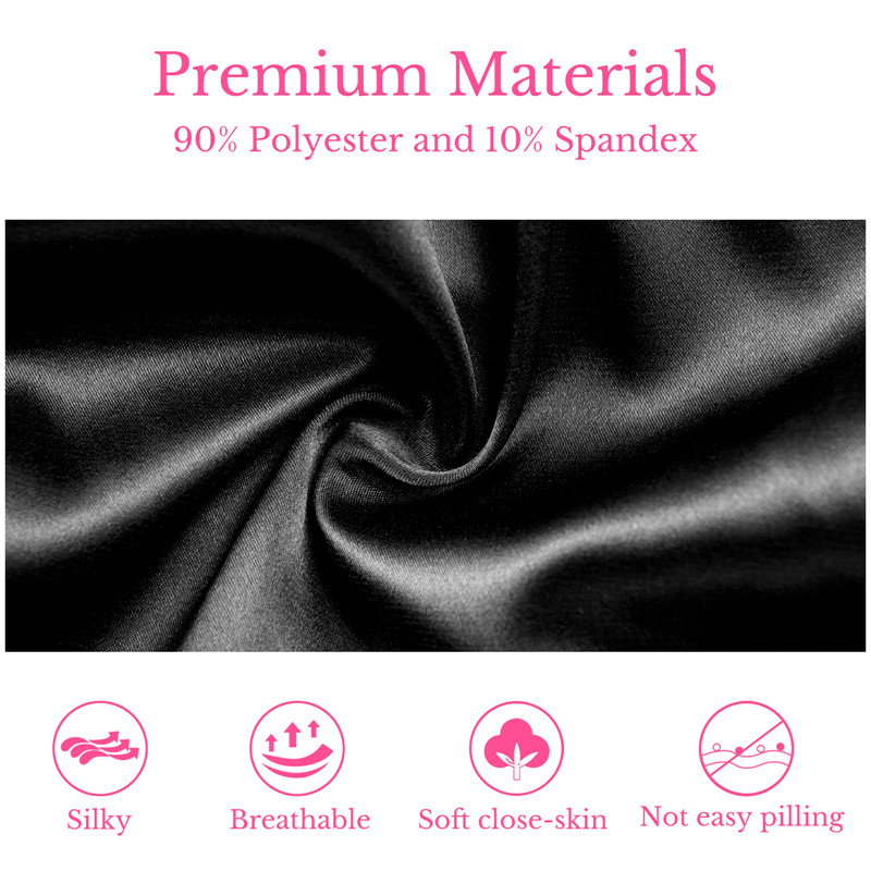 Pretty Satin Ruffled Lace Bow Panties Black