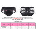 Pretty Satin Ruffled Lace Bow Panties Black