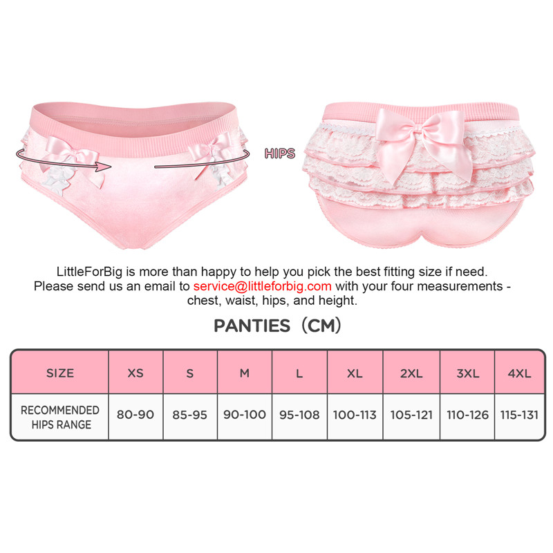 Pretty Satin Ruffled Lace Bow Panties Pink