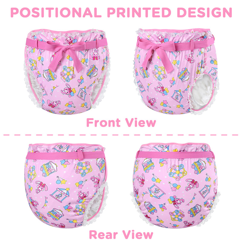 Usagi Pastel Circus Pattern Silky Ribbon Omutsu Japanese Diaper Cover