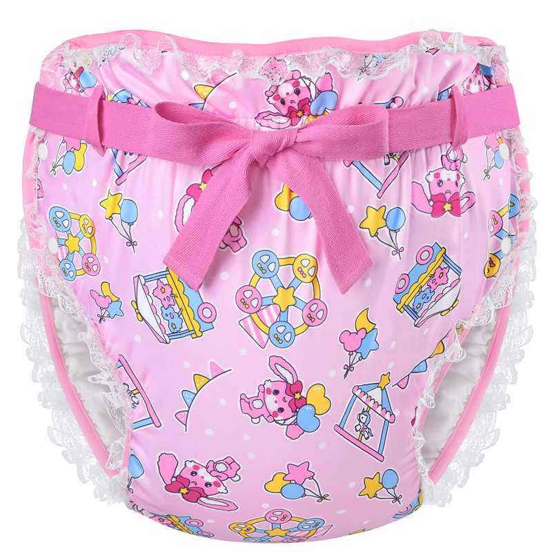 Usagi Pastel Circus Pattern Silky Ribbon Omutsu Japanese Diaper Cover
