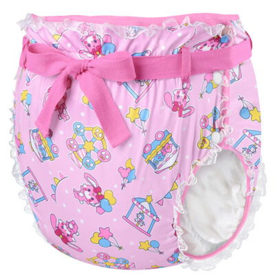 Usagi Pastel Circus Pattern Silky Ribbon Omutsu Japanese Diaper Cover
