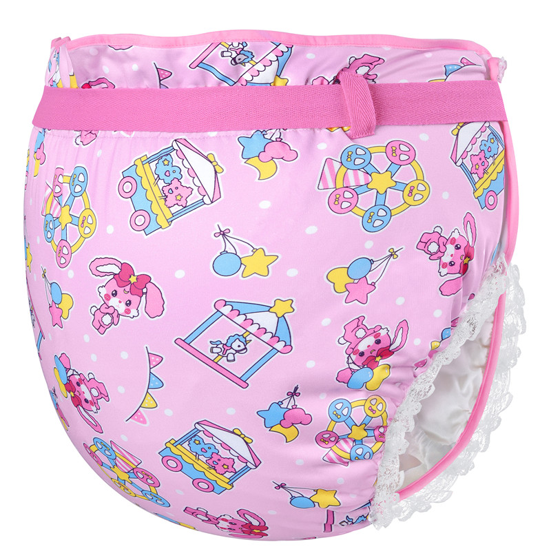 Usagi Pastel Circus Pattern Silky Ribbon Omutsu Japanese Diaper Cover