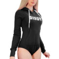 Cozy SissyUniversity Bear Hoodie Sweatshirt Onesie Black