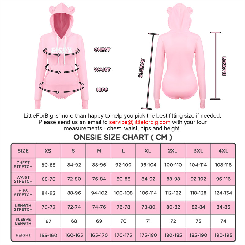 Cozy SissyUniversity Bear Hoodie Sweatshirt Onesie Pink