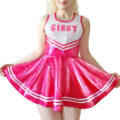 Cheer SissyUniversity Sparkle Metallic Bodycon Mini Dress Hot Pink