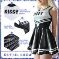 Cheer SissyUniversity Sparkle Metallic Bodycon Mini Dress Black