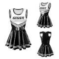 Cheer SissyUniversity Faux Leather Shiny Mini Dress Black