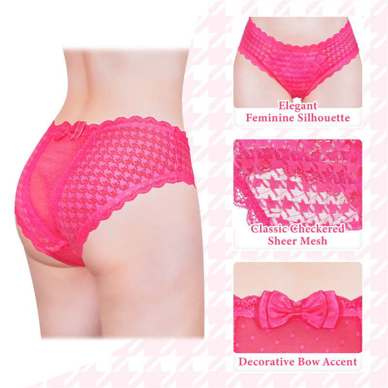 Cheeky Bow Tucking Gaff Panties Hot Pink