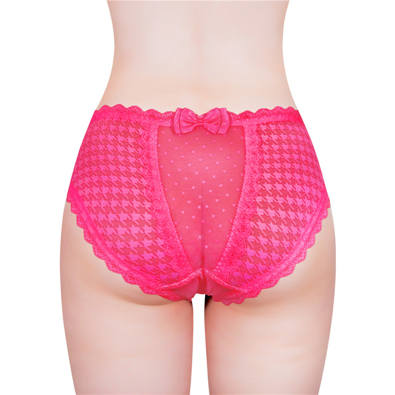 Cheeky Bow Tucking Gaff Panties Hot Pink