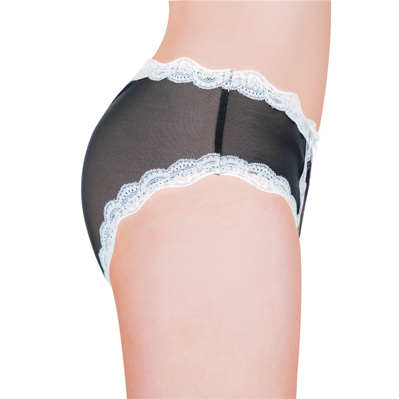 Snuggle Bunny Pattern Mesh Tucking Gaff Panties Black