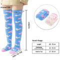 Coral Fleece Knee High Long Heart Pattern Socks 2 Pairs Set ?C Blue & White
