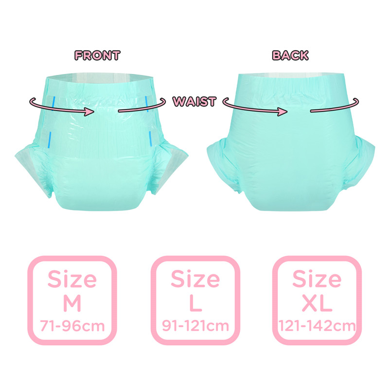 ABDry Ultra Absorbent Diapers 2 Pieces Sample Pack Green(M)/(L)/(XL)