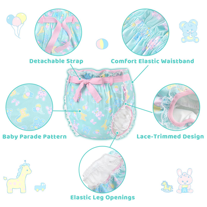 Baby Parade Repeating Pattern Silky Ribbon Omutsu Japanese Diaper Cover