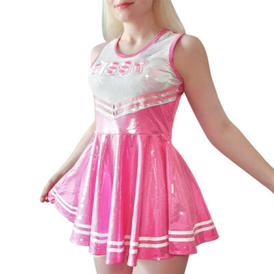 Cheer SissyUniversity Sparkle Metallic Bodycon Mini Dress Pink