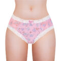 Cottagecore Pattern Tucking Gaff Panties Pink