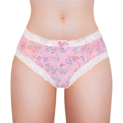 Cottagecore Pattern Tucking Gaff Panties Pink