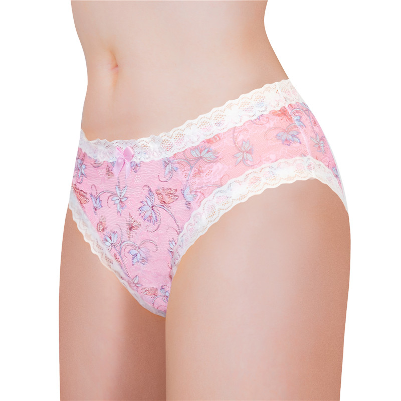 Cottagecore Pattern Tucking Gaff Panties Pink