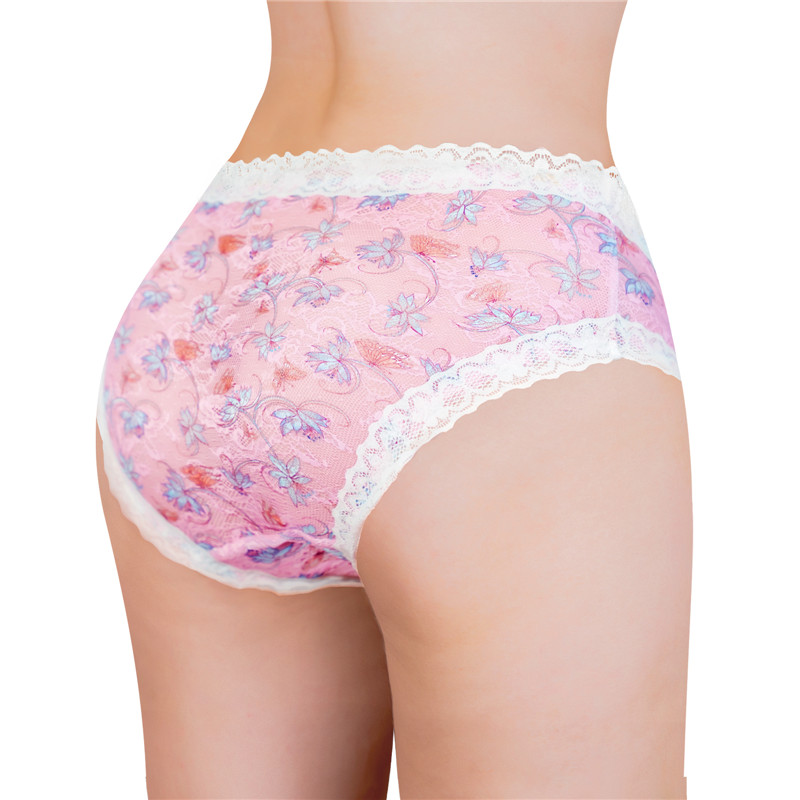 Cottagecore Pattern Tucking Gaff Panties Pink