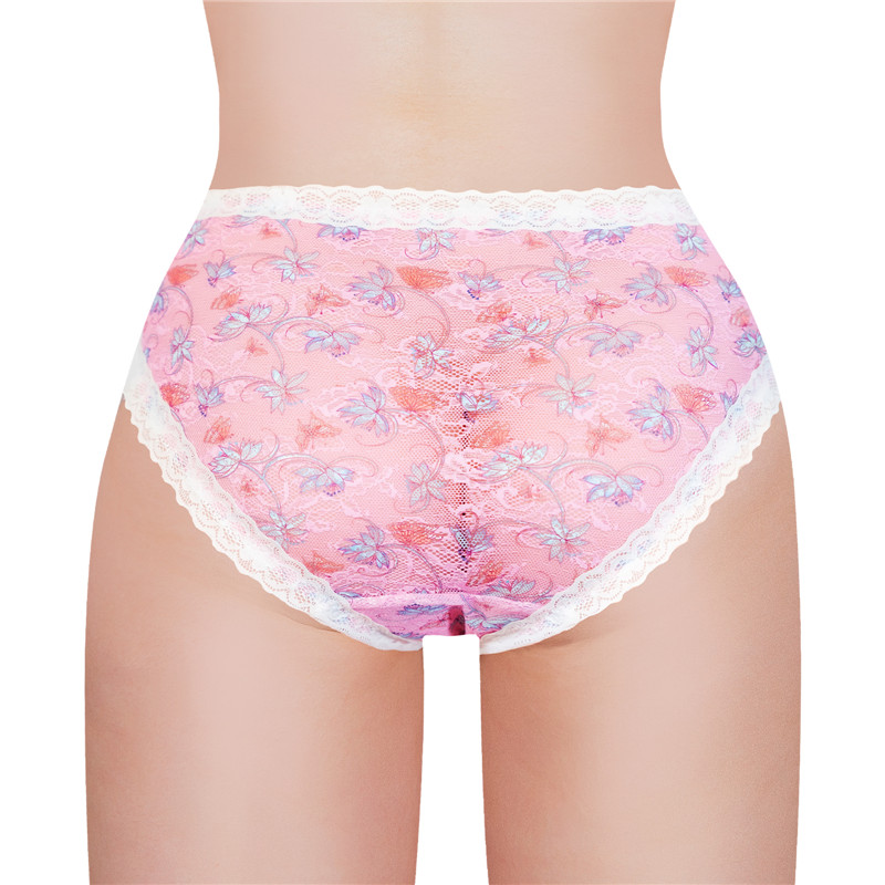 Cottagecore Pattern Tucking Gaff Panties Pink
