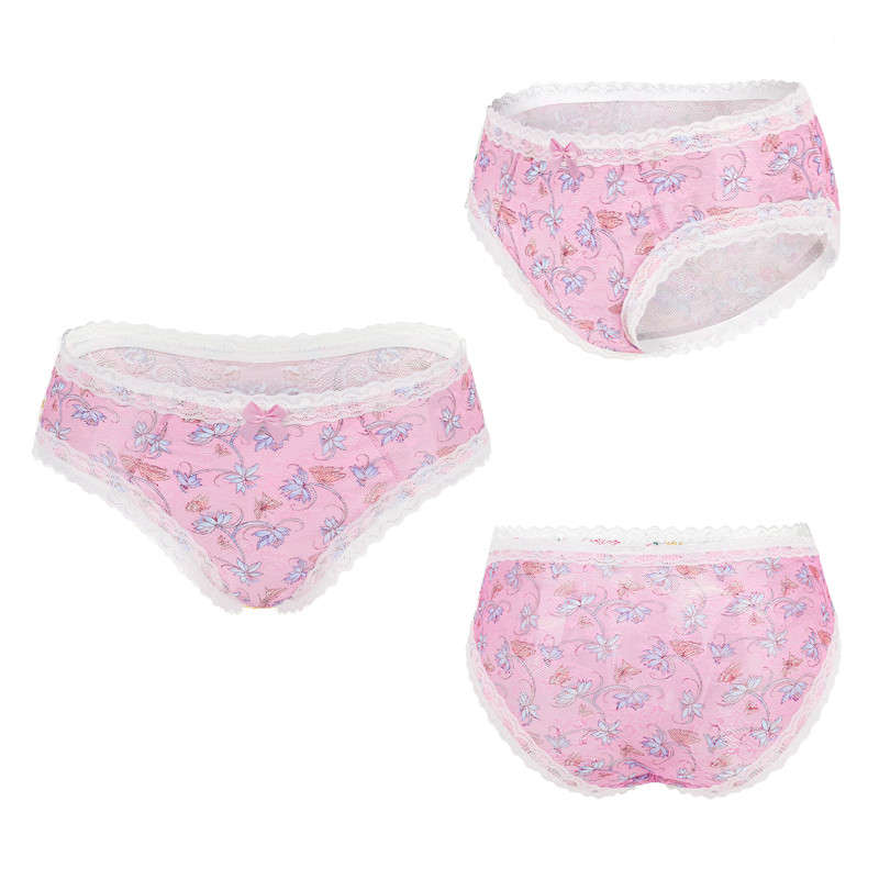 Cottagecore Pattern Tucking Gaff Panties Pink