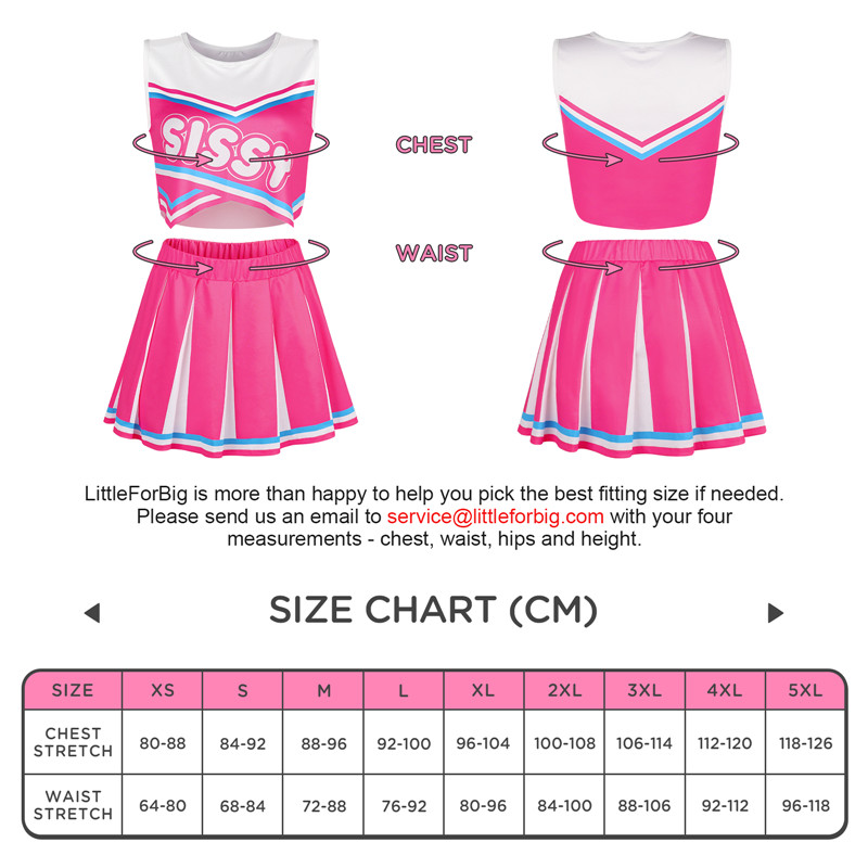 Cheer SissyUniversiry Croptop Mini Skirt Bralette Set Hot Pink