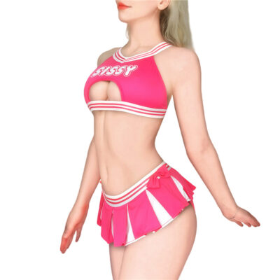 Cheer SissyUniversiry Bralette Skort Set Hot Pink
