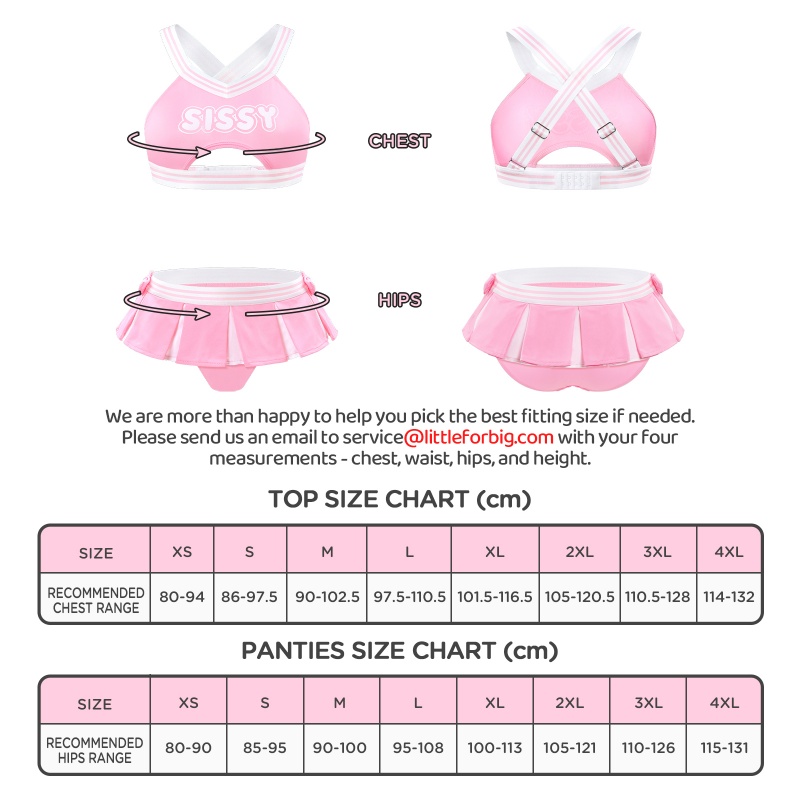 Cheer SissyUniversiry Bralette Skort Set Pink