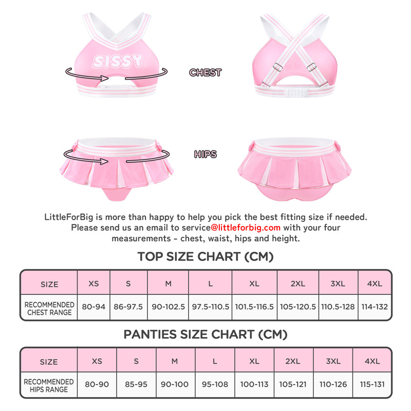 Cheer SissyUniversiry Bralette Skort Set Pink